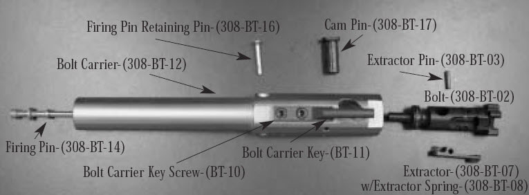 DPMS 308 Bolt Carrier Exploded View