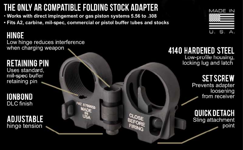 Law Tactical AR Folding Stock Adapter GEN 3-M | 308 AR