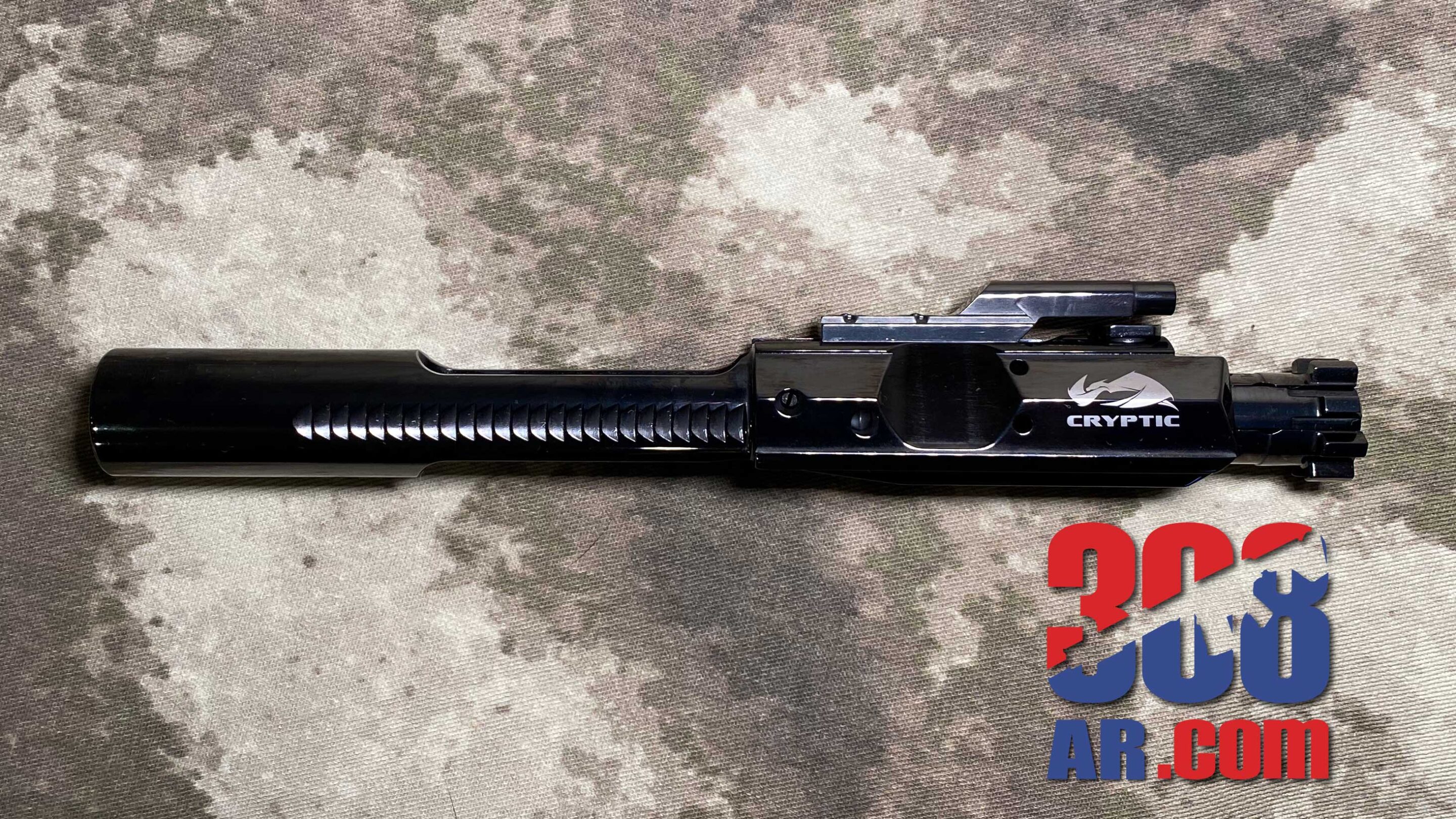 Picture of a Cryptic Coatings Mystic Black Bolt Carrier Group .308 Winchester
